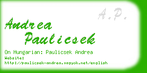 andrea paulicsek business card